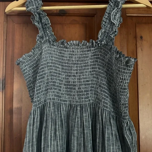 Quince Blue and White Smocked Tiered Sundress - Picture 2 of 3